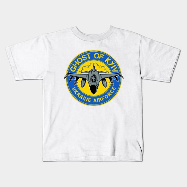 Ukraine Airforce Ghost of Kyiv Kids T-Shirt by Twistedburt